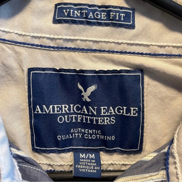 AEO Lomg Sleeve Button Down Shirt Sz Md - Picture 4 of 6